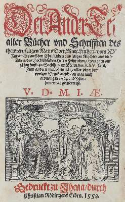 Bild Nr.1: 122-215 Luther,M.: (Alte Drucke, Handschriften und Theologie)
