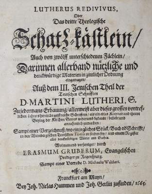 Bild Nr.1: 122-221 Luther,M.: (Alte Drucke, Handschriften und Theologie)