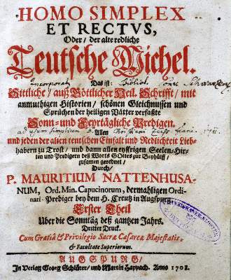Bild Nr.1: 122-246 Nattenhus,M. (d.i. J.C.Schmidt).: (Alte Drucke, Handschriften und Theologie)