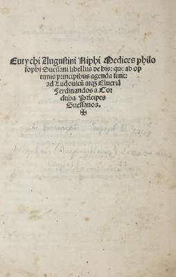 Bild Nr.1: 122-247 Nifo,A.: (Alte Drucke, Handschriften und Theologie)