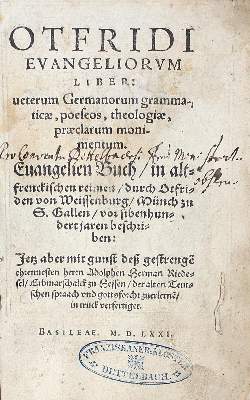 Bild Nr.1: 122-250 Otfried (von Weißenburg).: (Alte Drucke, Handschriften und Theologie)