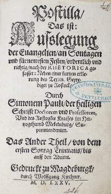 Bild Nr.1: 122-255 Pauli,S.: (Alte Drucke, Handschriften und Theologie)