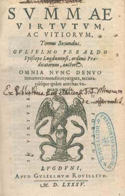 Bild Nr.1: 122-257 Peraldus (Perault),G.: (Alte Drucke, Handschriften und Theologie)
