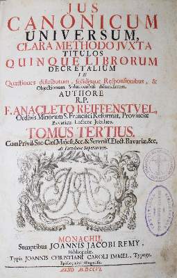 Bild Nr.1: 122-269 Reiffenstuel,A.: (Alte Drucke, Handschriften und Theologie)
