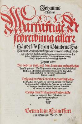 Bild Nr.1: 122-290 Sleidanus,J.: (Alte Drucke, Handschriften und Theologie)