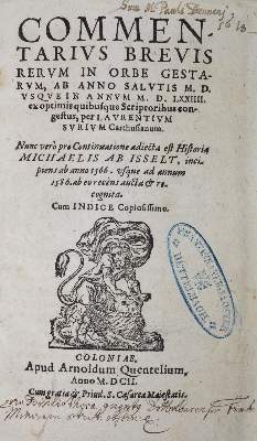 Bild Nr.1: 122-299 Surius,L.: (Alte Drucke, Handschriften und Theologie)