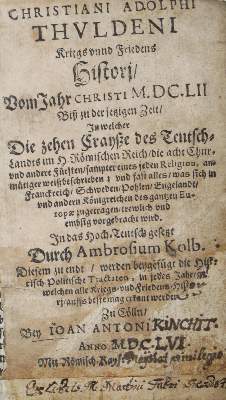 Bild Nr.1: 122-308 Thulden,C.A.: (Alte Drucke, Handschriften und Theologie)