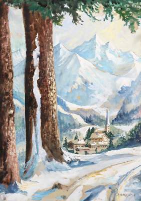 Bild Nr.2: 122-3165 Landschaft.: (Künstlergraphik)