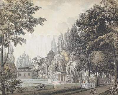 Bild Nr.1: 122-3378 Parklandschaft.: (Künstlergraphik)
