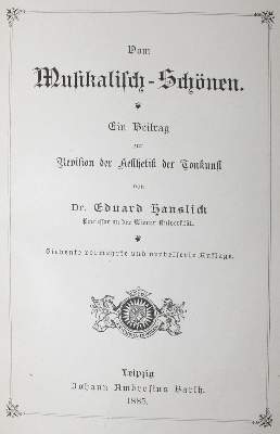 Bild Nr.1: 122-409 Hanslick,E.: (Musik)