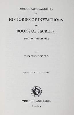 Bild Nr.1: 122-599 Ferguson,J.: (Bibliographie und Buchwesen)