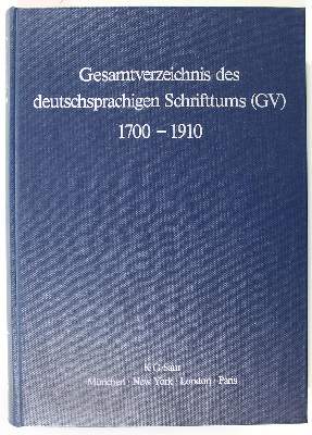 Bild Nr.1: 122-600 Gesamtverzeichnis: (Bibliographie und Buchwesen)