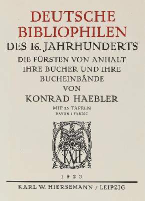 Bild Nr.1: 122-601 Haebler,K.: (Bibliographie und Buchwesen)