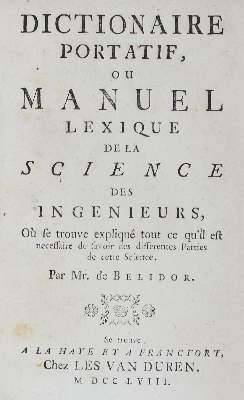 Bild Nr.1: 122-607 Belidor,B.F.de.: (Lexika - Wörterbücher - Sprachwissenschaften)