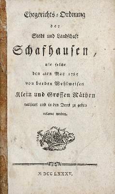 Bild Nr.1: 122-673 Ehegerichts-Ordnung: (Schweiz)