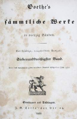 Bild Nr.1: 122-745 Goethe,J.W.v.: (Literatur und illustrierte Bücher bis 19.Jahrhundert)