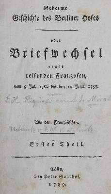 Bild Nr.1: 122-759 (Mirabeau, H.G.Riquetti de).: (Literatur und illustrierte Bücher bis 19.Jahrhundert)