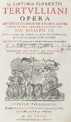 Bild Nr.1: 122-773 Tertullianus,Q.S.F.: (Literatur und illustrierte Bücher bis 19.Jahrhundert)