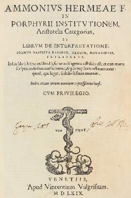 Bild Nr.1: 122-9 Ammonius,H.: (Aristoteles)