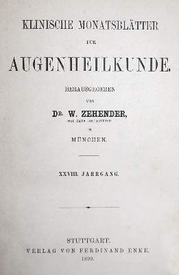 Bild Nr.1: 122-944 Klinische Monatsblätter: (Medizin, Augenheilkunde)