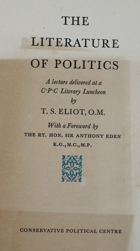 Große Abbildung Nr.1: 123-1083 Eliot,T.S.: (Literatur und illustrierte Bücher 20.Jahrhundert - Alte Literatur in modernen Ausgaben)