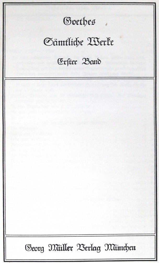 Große Abbildung Nr.1: 123-1127 Goethe,(J.W.v.).: (Literatur und illustrierte Bücher 20.Jahrhundert - Alte Literatur in modernen Ausgaben)