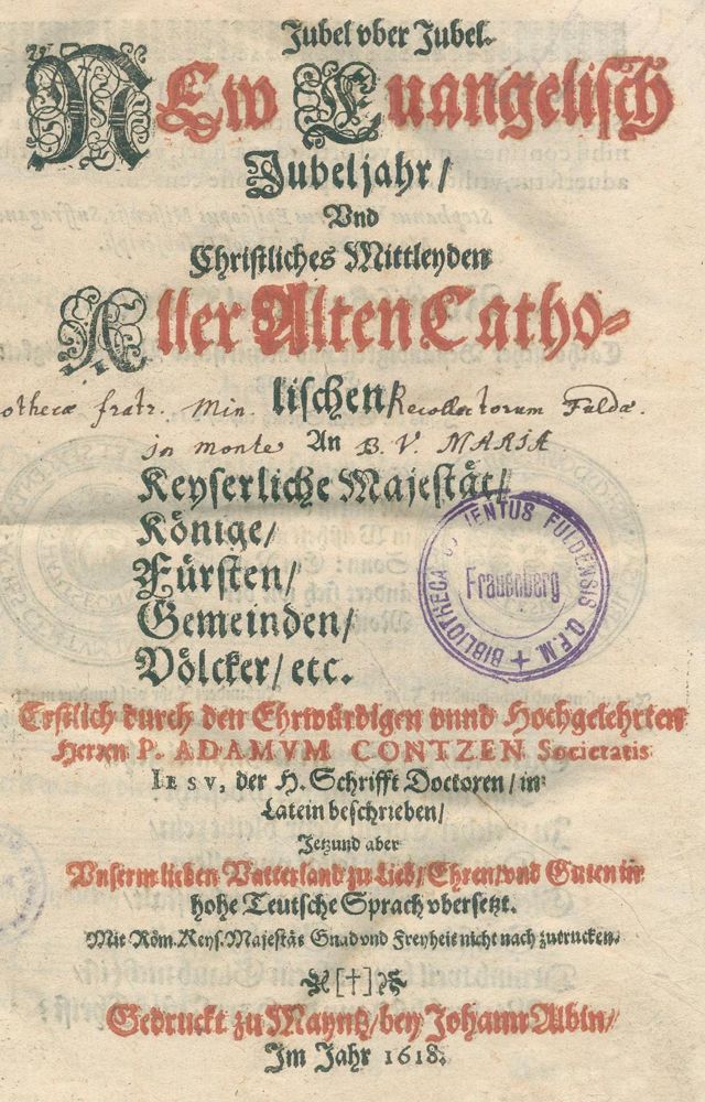 Große Abbildung Nr.1: 123-113 Contzen,A.: (Alte Drucke, Handschriften und Theologie)