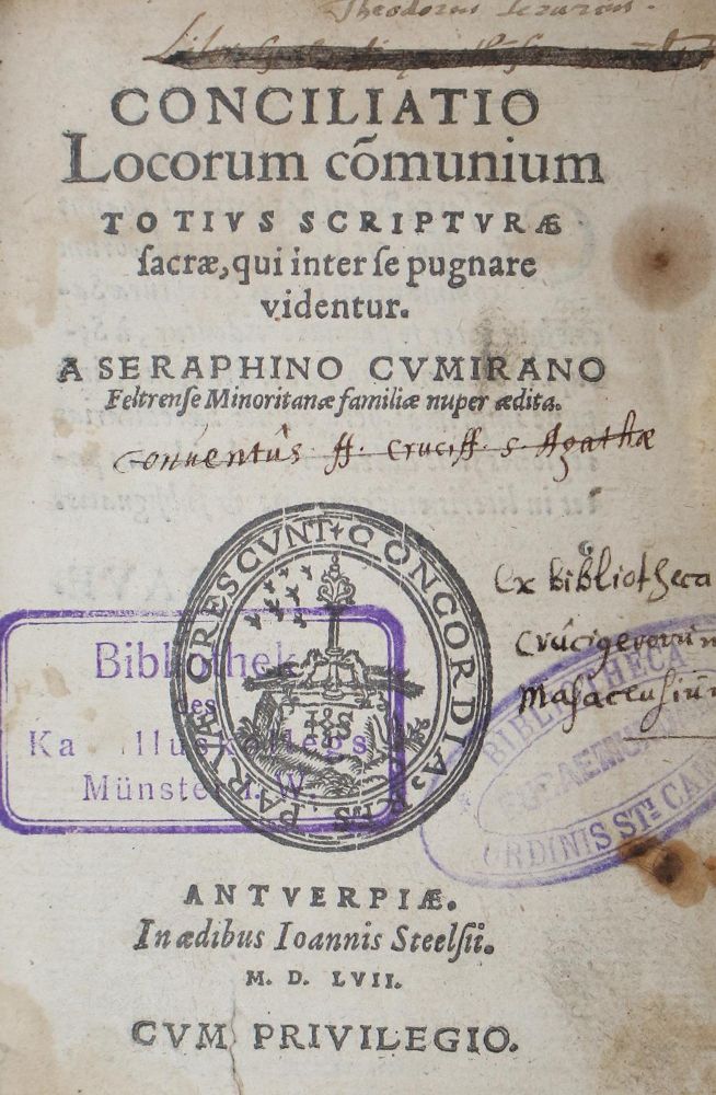 Große Abbildung Nr.1: 123-115 Cumiranus,S.: (Alte Drucke, Handschriften und Theologie)