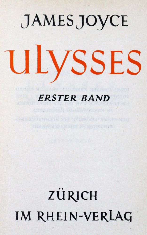 Große Abbildung Nr.1: 123-1173 Joyce,J.: (Literatur und illustrierte Bücher 20.Jahrhundert - Alte Literatur in modernen Ausgaben)
