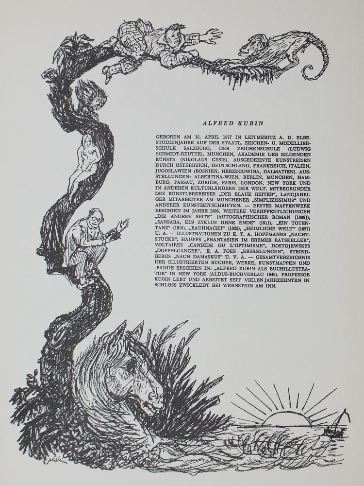 Große Abbildung Nr.1: 123-1188 Kubin, A.,: (Literatur und illustrierte Bücher 20.Jahrhundert - Alte Literatur in modernen Ausgaben)