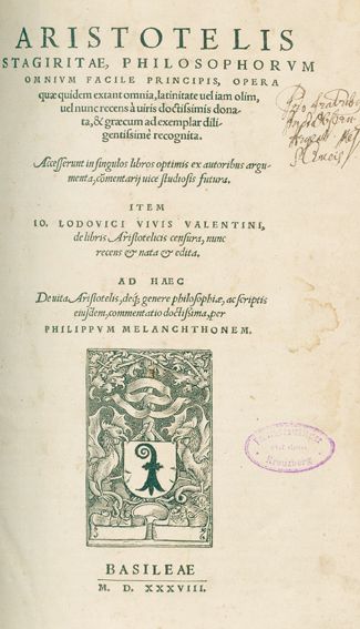 Große Abbildung Nr.1: 123-12 Aristoteles.: (Alte Drucke, Handschriften und Theologie)