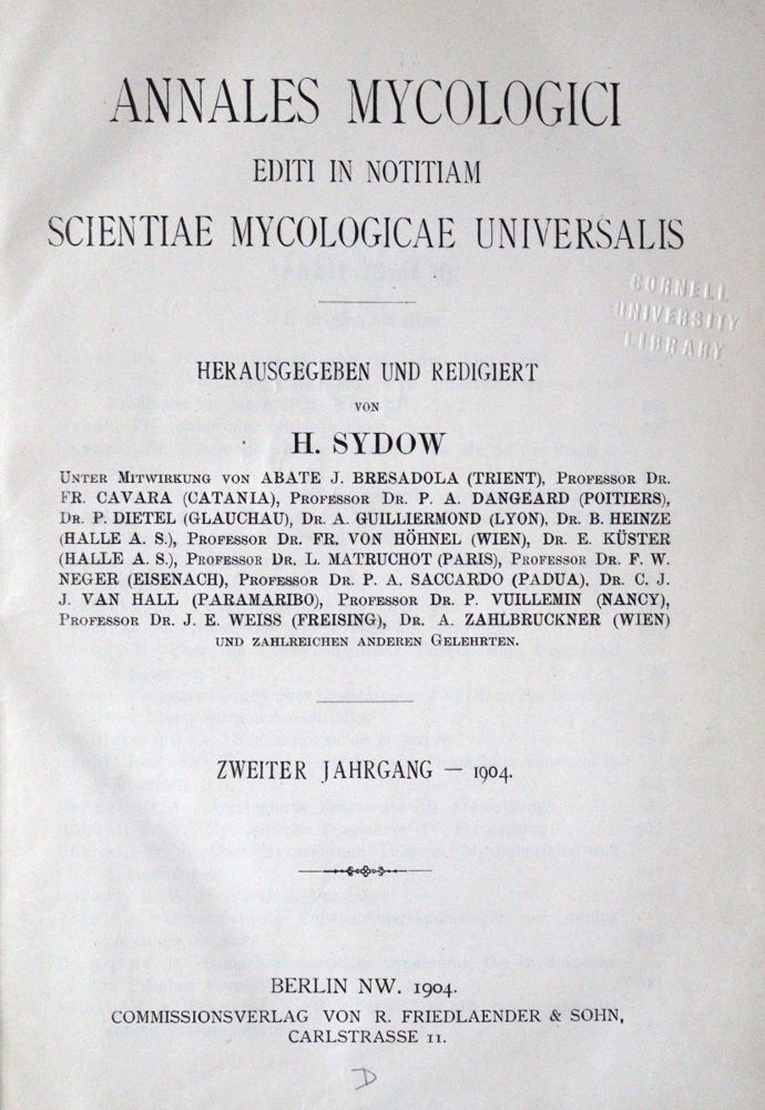 Große Abbildung Nr.1: 123-1335 Annales mycologici.: (Botanik, Pilze)