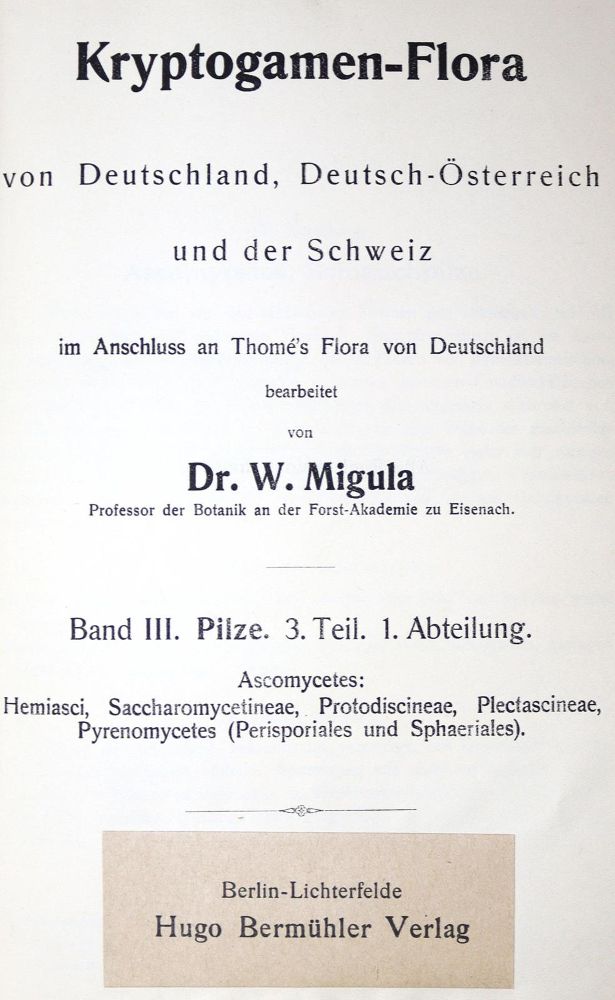 Große Abbildung Nr.1: 123-1344 Migula,W.: (Botanik, Pilze)