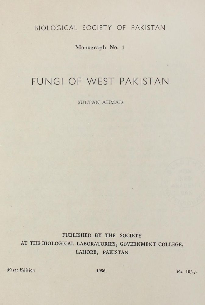 Große Abbildung Nr.1: 123-1345 Ahmad,S.: (Botanik, Pilze, Pakistan)
