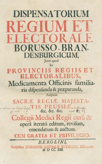 Große Abbildung Nr.1: 123-1394 Dispensatorium: (Medizin, Pharmazie)