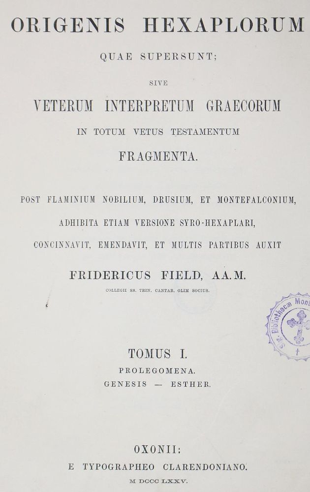 Große Abbildung Nr.1: 123-140 Field,F.: (Alte Drucke, Handschriften und Theologie)