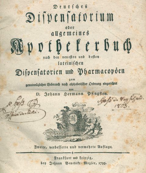 Große Abbildung Nr.1: 123-1402 Pfingsten,J.H.: (Medizin, Pharmazie)