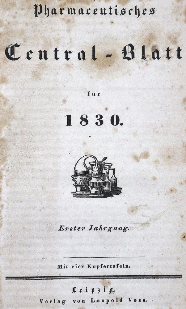 Große Abbildung Nr.1: 123-1403 Pharmaceutisches Central-Blatt.: (Medizin, Pharmazie)