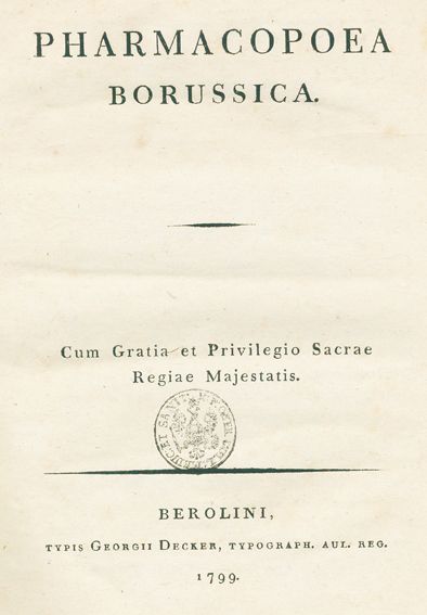 Große Abbildung Nr.1: 123-1405 Pharmacopoea Borussica.: (Medizin, Pharmazie)