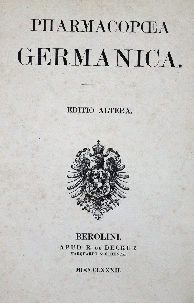 Große Abbildung Nr.1: 123-1406 Pharmacopoea Germanica.: (Medizin, Pharmazie)