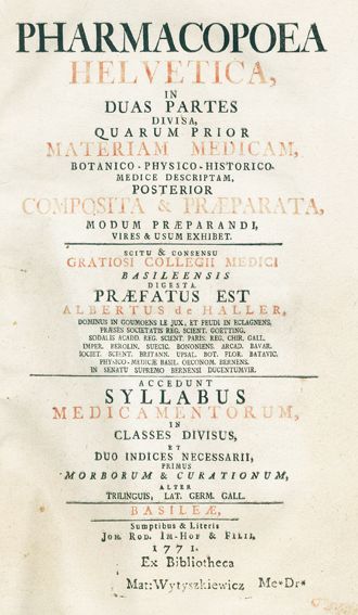 Große Abbildung Nr.1: 123-1408 Pharmacopoea Helvetica,: (Medizin, Pharmazie)