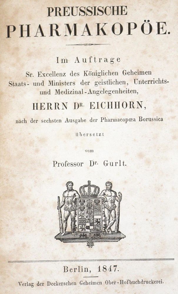 Große Abbildung Nr.1: 123-1414 Preussische Pharmakopöe.: (Medizin, Pharmazie)