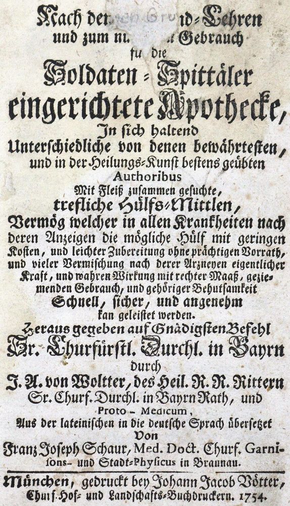 Große Abbildung Nr.1: 123-1420 Woltter,J.A.v.: (Medizin, Pharmazie)