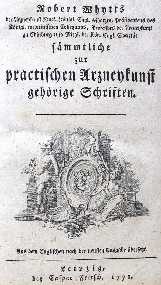 Große Abbildung Nr.1: 123-1433 Whytt,R.: (Medizin)