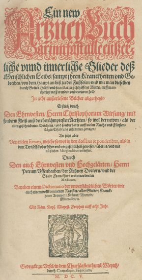 Große Abbildung Nr.1: 123-1434 Wirsung,C.: (Medizin)