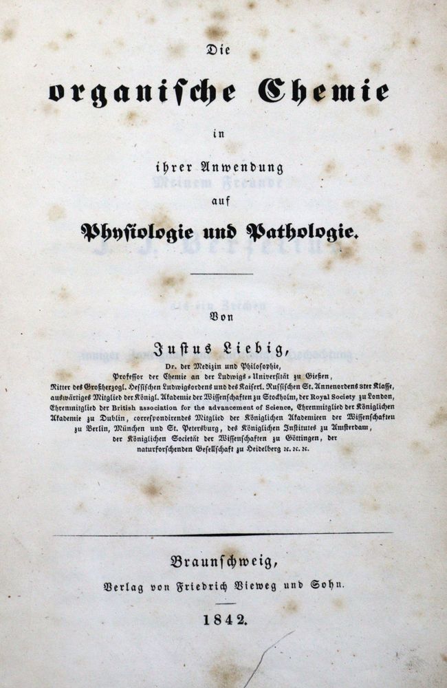 Große Abbildung Nr.1: 123-1485 Liebig,J.v.: (Verschiedene Gebiete - Varia, Chemie)