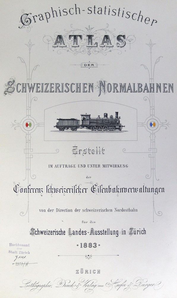 Große Abbildung Nr.1: 123-1493 Graphisch-Statistischer Atlas: (Verschiedene Gebiete - Varia, Eisenbahn, Schweiz)