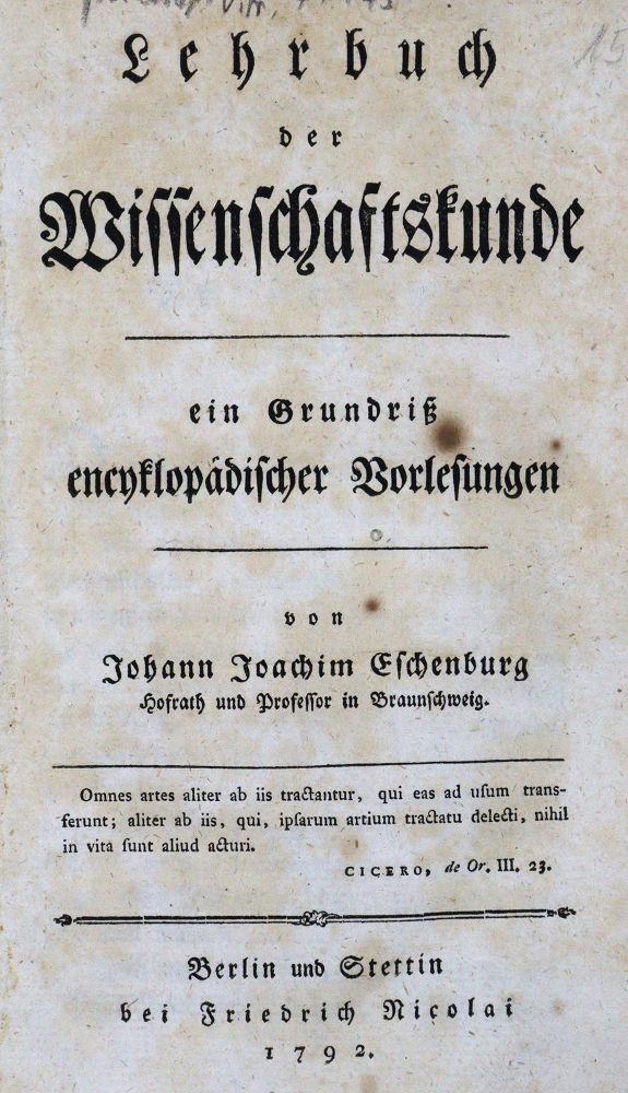 Große Abbildung Nr.1: 123-1496 Eschenburg,J.J.: (Verschiedene Gebiete - Varia)