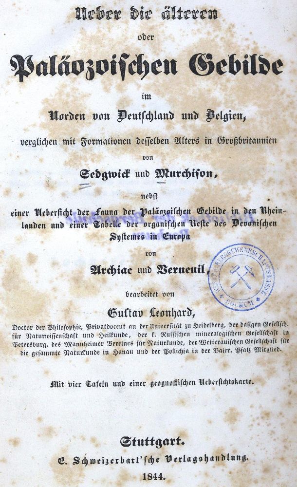 Große Abbildung Nr.1: 123-1501 Sedgwick,(A.) u. (R.I.)Murchison.: (Verschiedene Gebiete - Varia, Geologie - Mineralogie u. Paläontologie)
