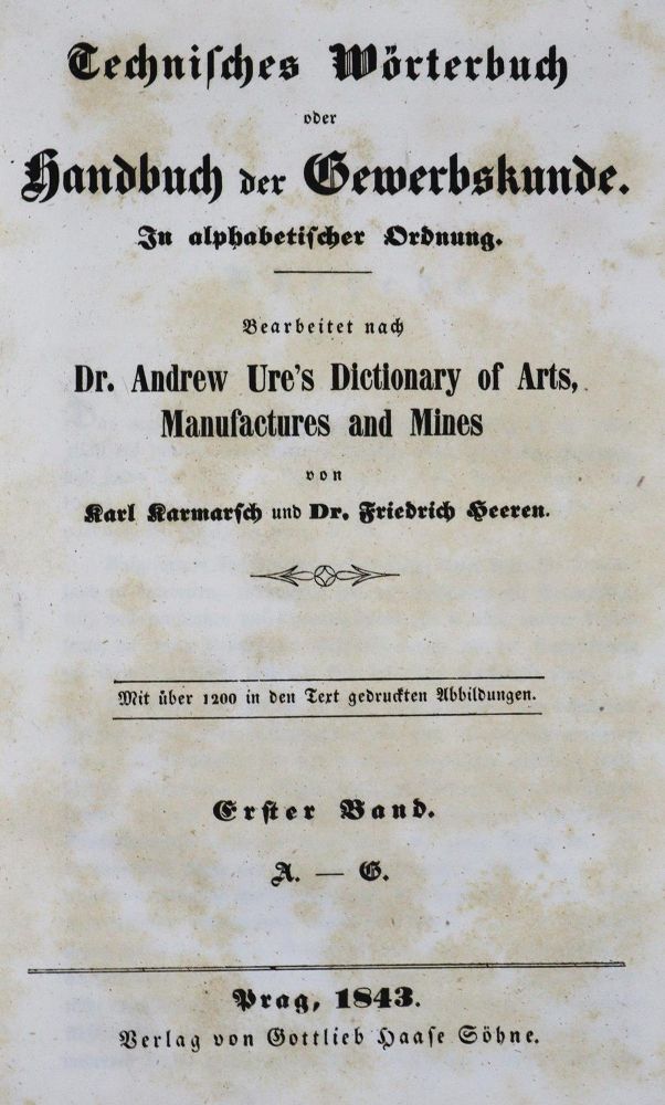 Große Abbildung Nr.2: 123-1511 Karmarsch,K. u. F.Heeren.: (Verschiedene Gebiete - Varia)